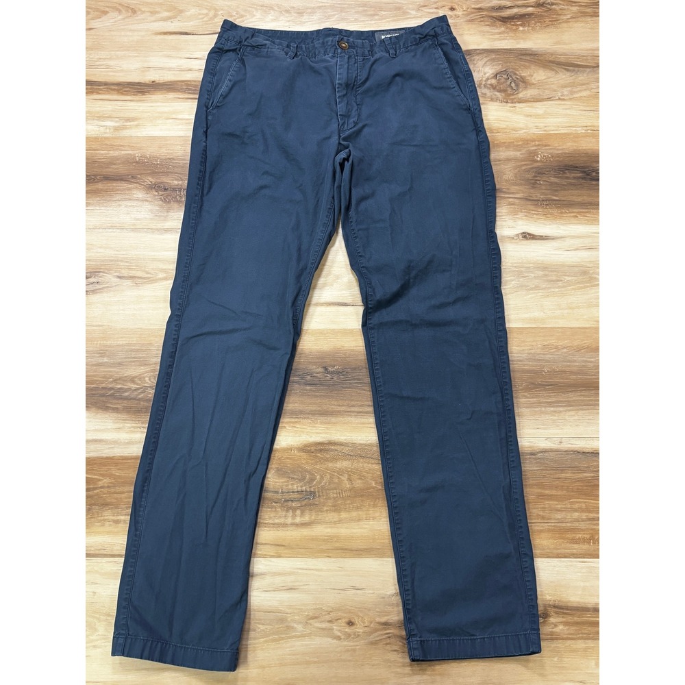 Bonobos Chinos 34x34 Washed Cotton Twill Slim Fit Pants Navy Blue
